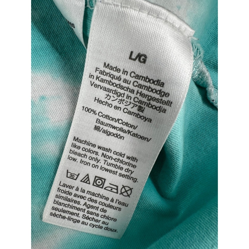 J.Crew Collector Tee Turquoise White Tie Dye Cotton Short Sleeve T-Shirt Large - Picture 5 of 8